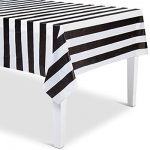 Stripped table covers Black 150x150 - Black and White Stripped table covers