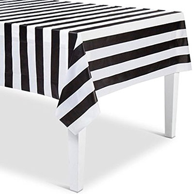 Stripped table covers Black - Black and White Stripped table covers