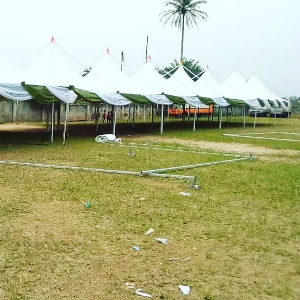 50076769 409878263088065 7034184516161918629 n - Array of tents 
Warri set up...