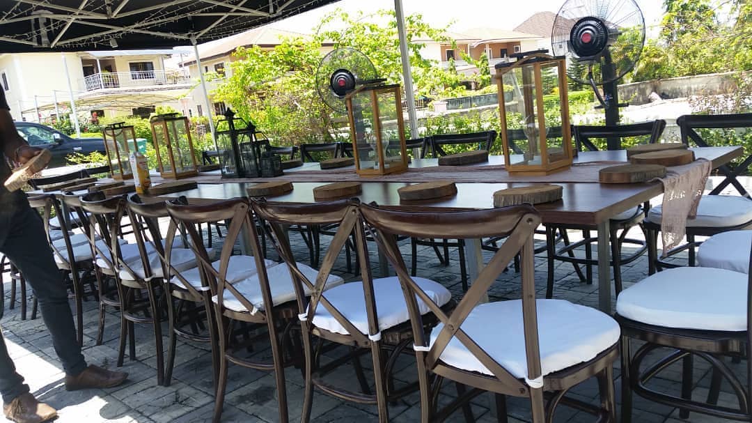 53642106 559718667855367 2670848169472969590 n - The rustic look to these cross back chairs and wooden tables make them perfect f...