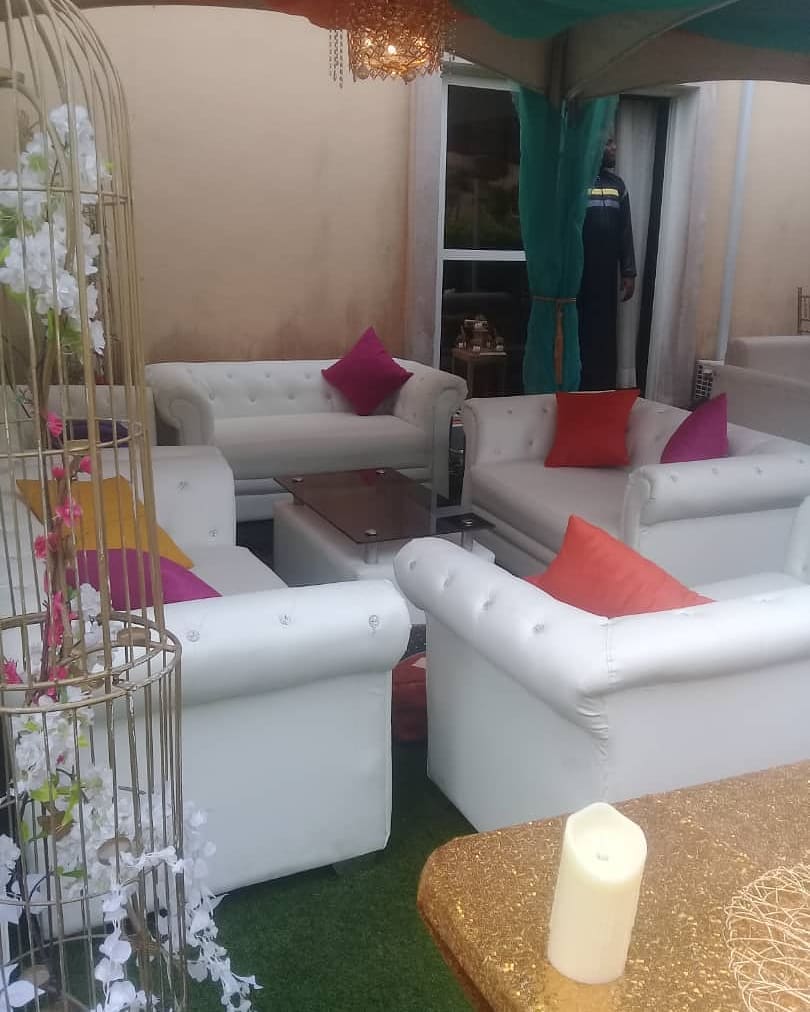 53846843 993543704176350 974448998778379059 n - Are you looking to have a lounge area at your next event? 
Our white lounge chai...