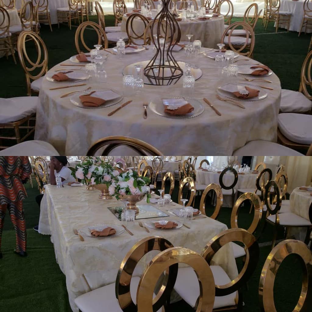 59335088 2353776764910355 1242699792806095083 n - Gold OZ and Gold Dior chairs are classy, stylish and perfect for any event.

Whi...