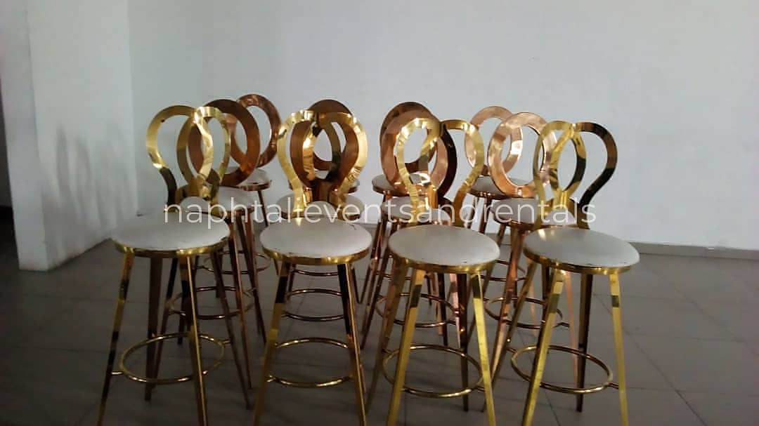 70367279 763746587416768 8488153012610932609 n - For your cocktail  and intimate parties, our Gold butterfly barstools are available for rent. They a...