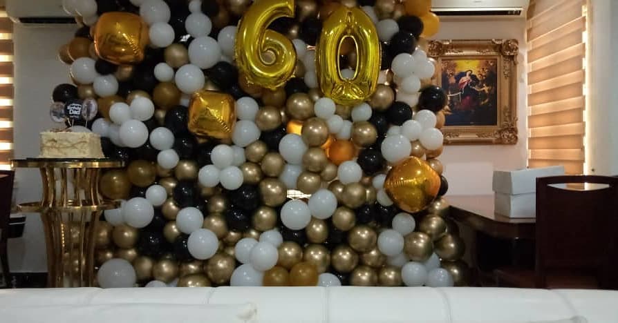 103473838 664397610773713 5738035974115923176 n - Another custom balloon setup to celebrate a beautiful lady at 60 Balloon arrangement created and del...