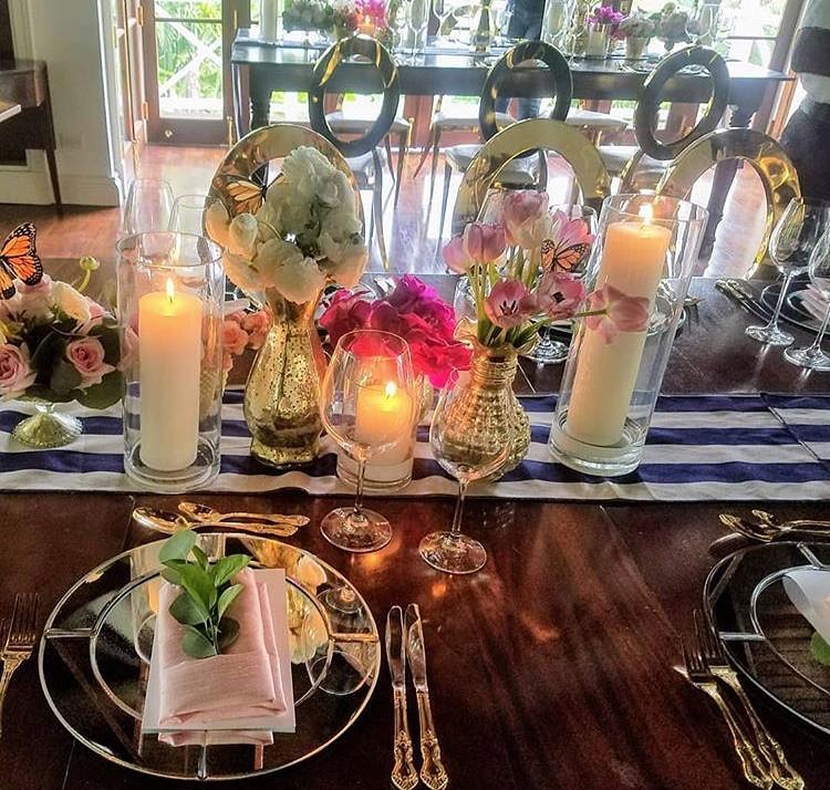116773614 292151852007433 6447267941732952928 n - This arrangement  is so classy and beautiful .

Items used include: gold OZ chairs, wooden tables, s...