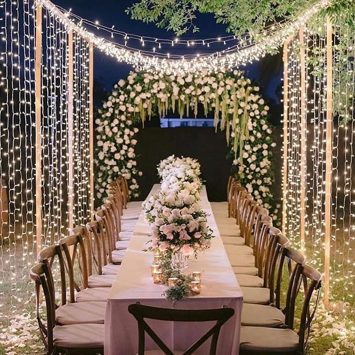 124372782 727390534859601 993164436192918899 n - Style inspiration

The elegance of the string lights, brown cross back chairs and floral arrangement...