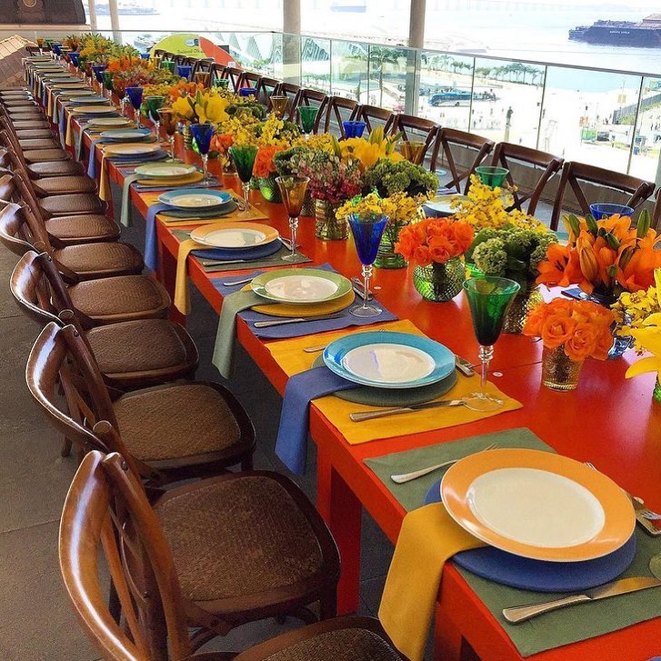 142427222 781059009288011 1463590123942636103 n - How about a burst of colors  featuring brown cross back chairs to brighten your day? 

Slide in our ...
