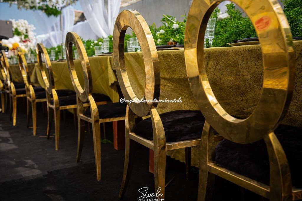 151719027 474476900623641 7813782508718965353 n - Just checkout our gold Oz chairs steadily representing !!!

They’re very much available for rent ooo...