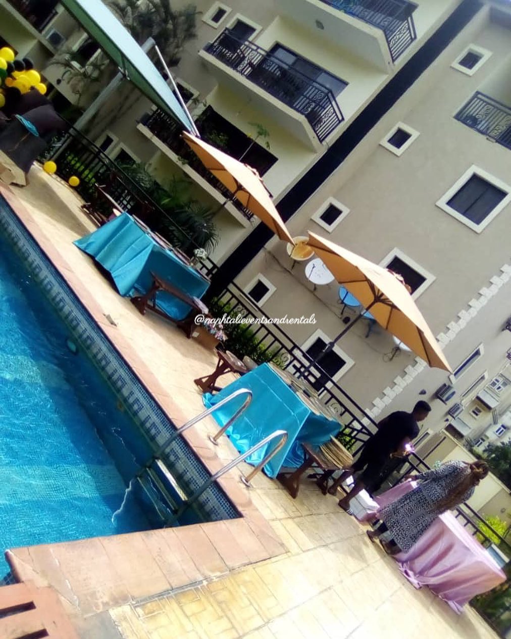 157179472 430558924685717 8273697739018286253 n - Yet another angle of a simple pool party setup by @naphtalieventsandrentals. 

Affordable way to enj...
