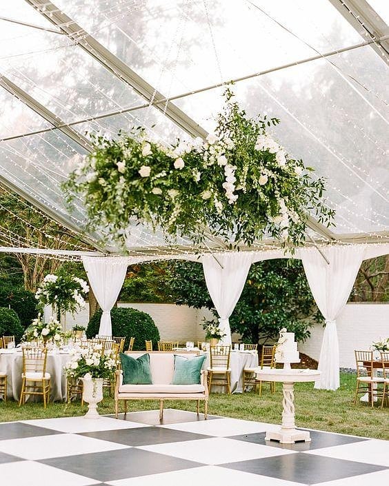 233410332 812941549413390 3255608644584151516 n - No outdoor event can be more glamorous!  The white and green colors used for this decoration makes t...