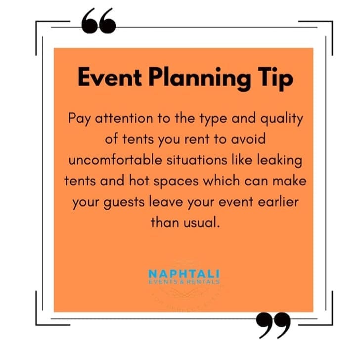 242028394 618071359213654 7009536915650551632 n - Get quality tents from @naphtalieventsandrentals to avoid these issues.

We also offer cooling appli...