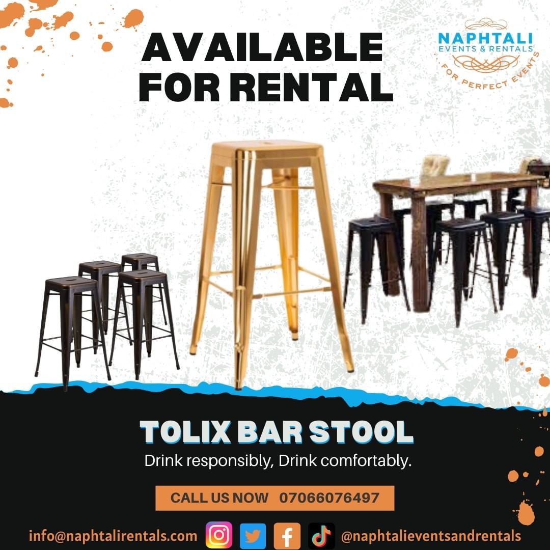 Available for rental and immediate delivery. Tolix Bar Stool. 

These stools are bar favourite becau…